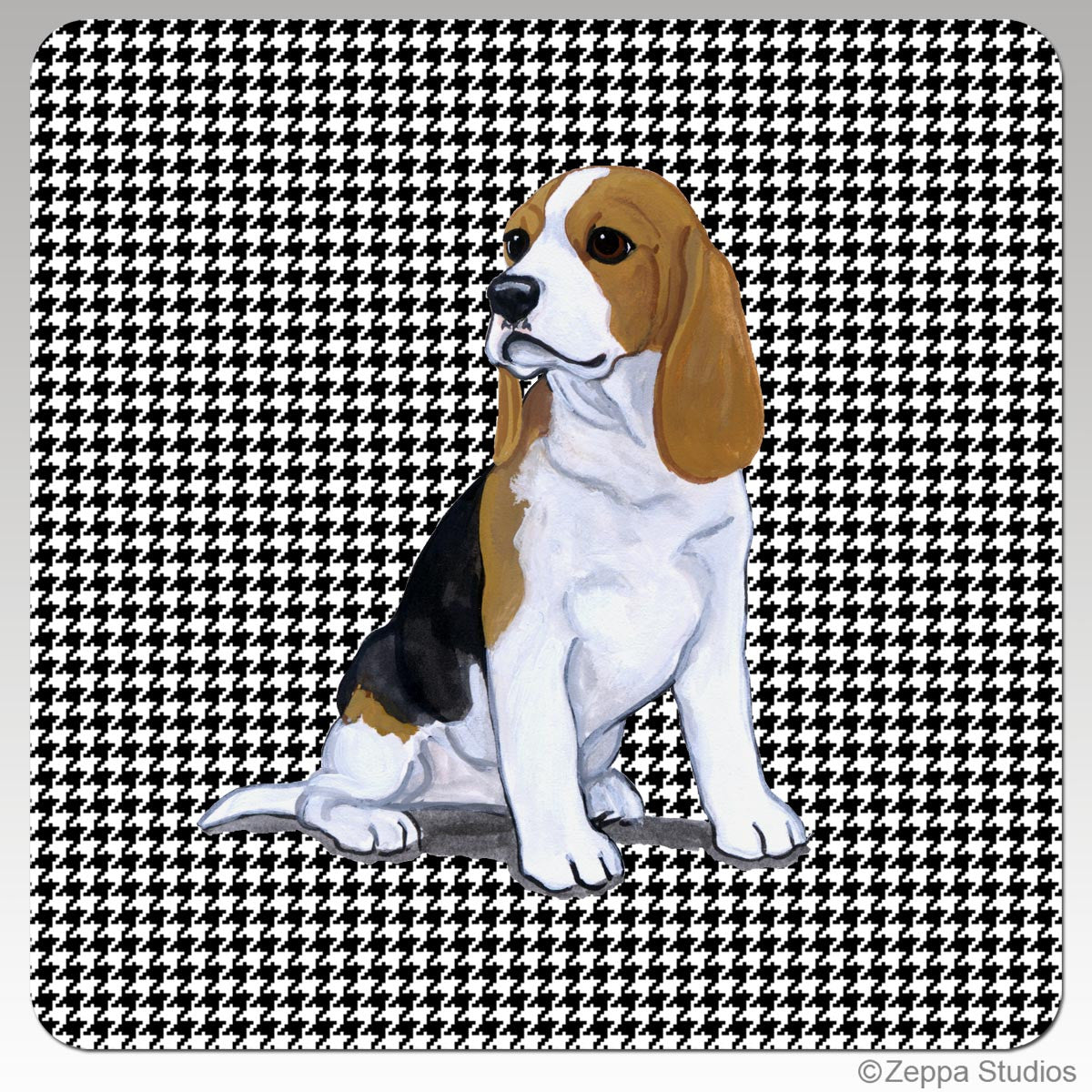 Beagle Puppy Houndstooth Coasters
