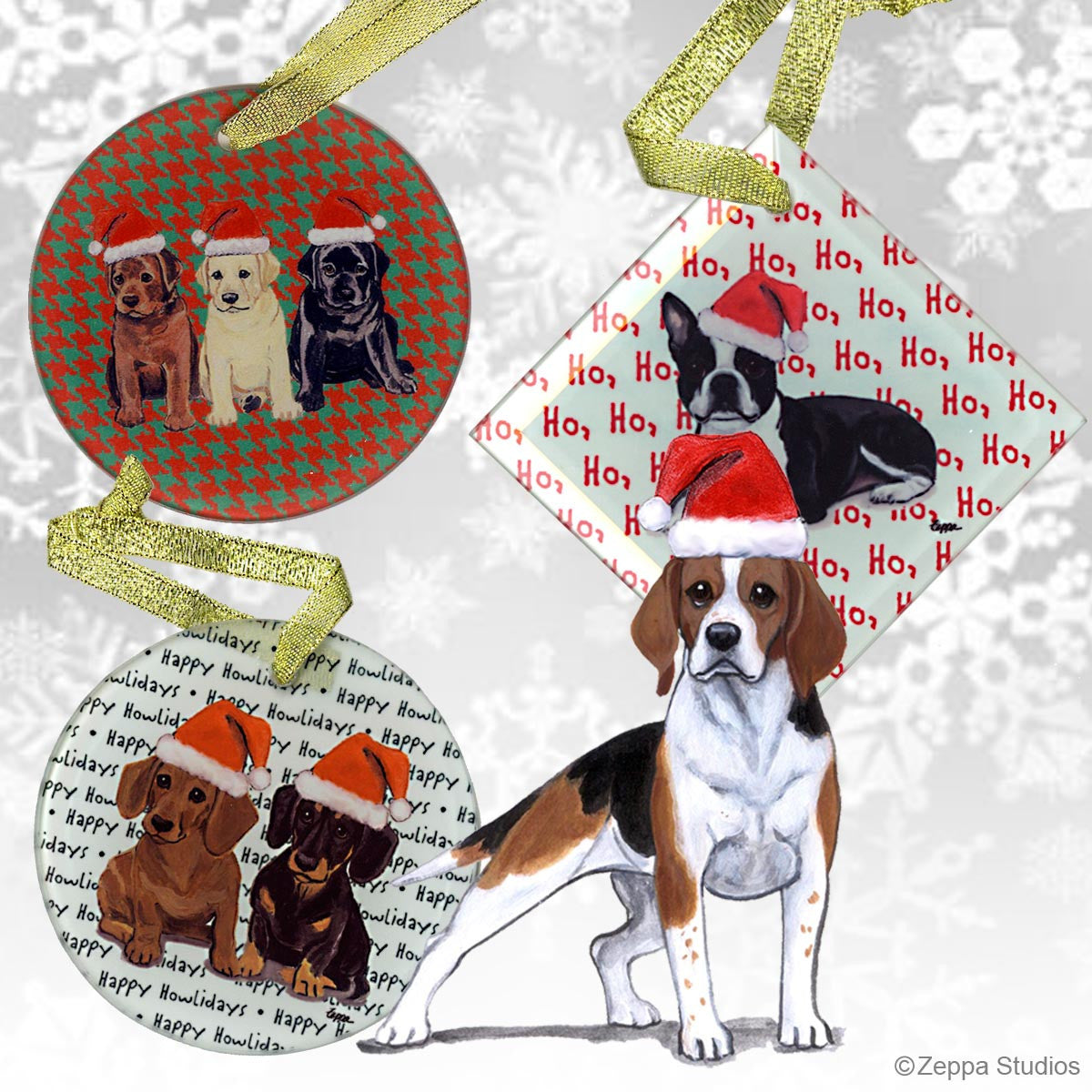 Fur Children Crystal Christmas Ornaments - Beagle