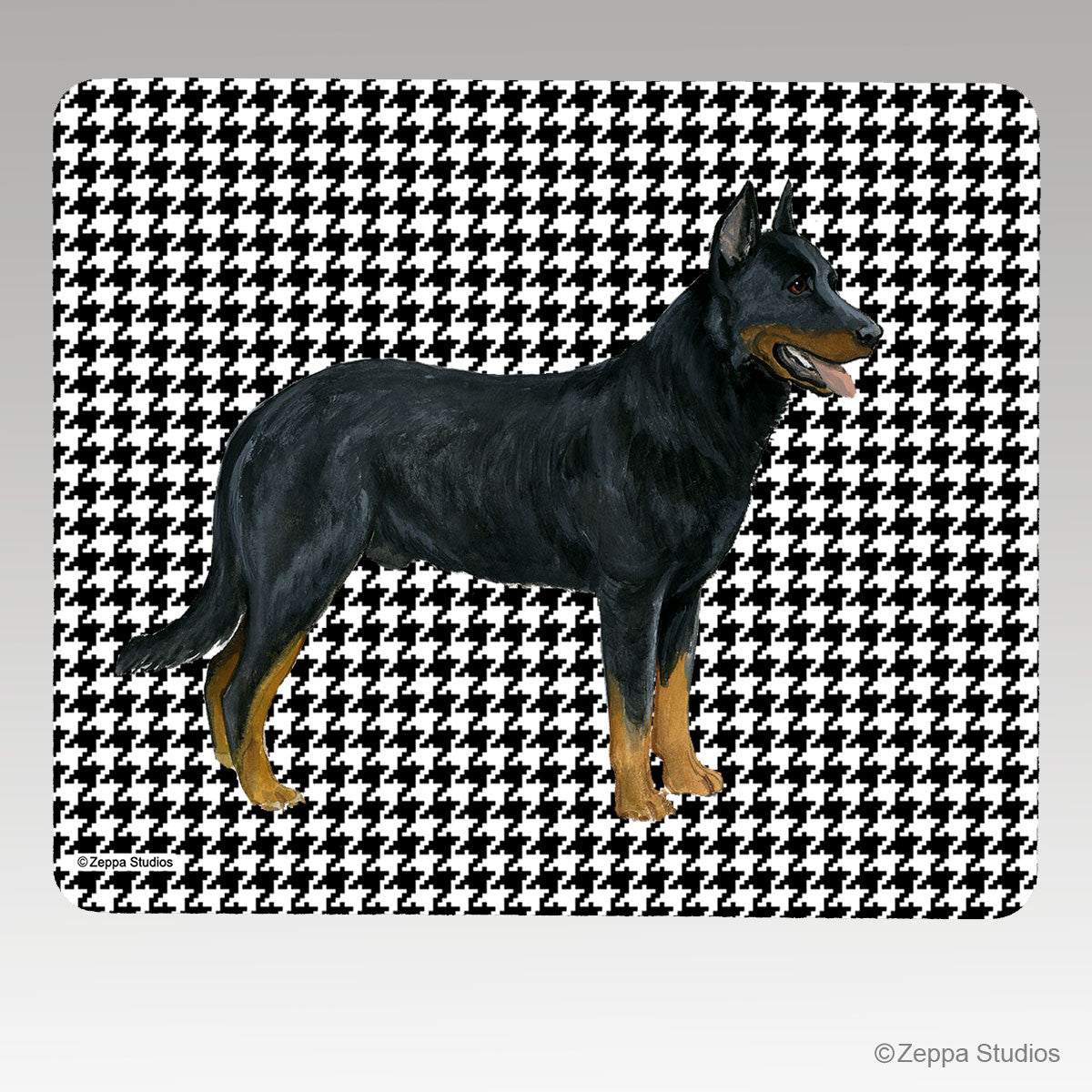 Beauceron Collie Houndstooth Mouse Pad