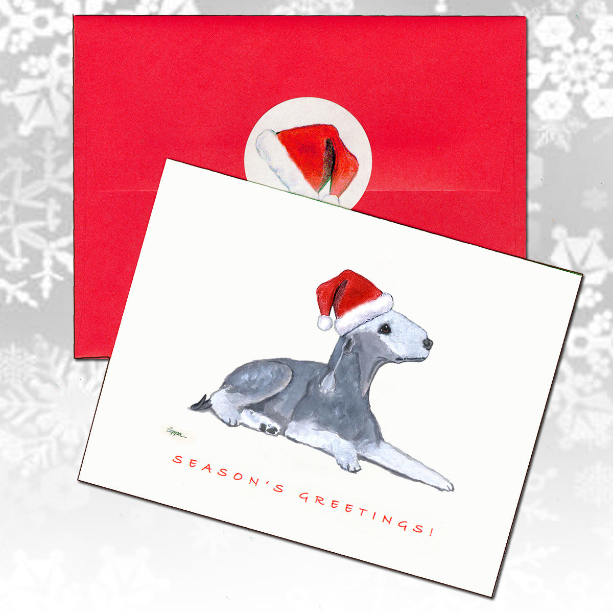 Bedlington Terrier Christmas Cards