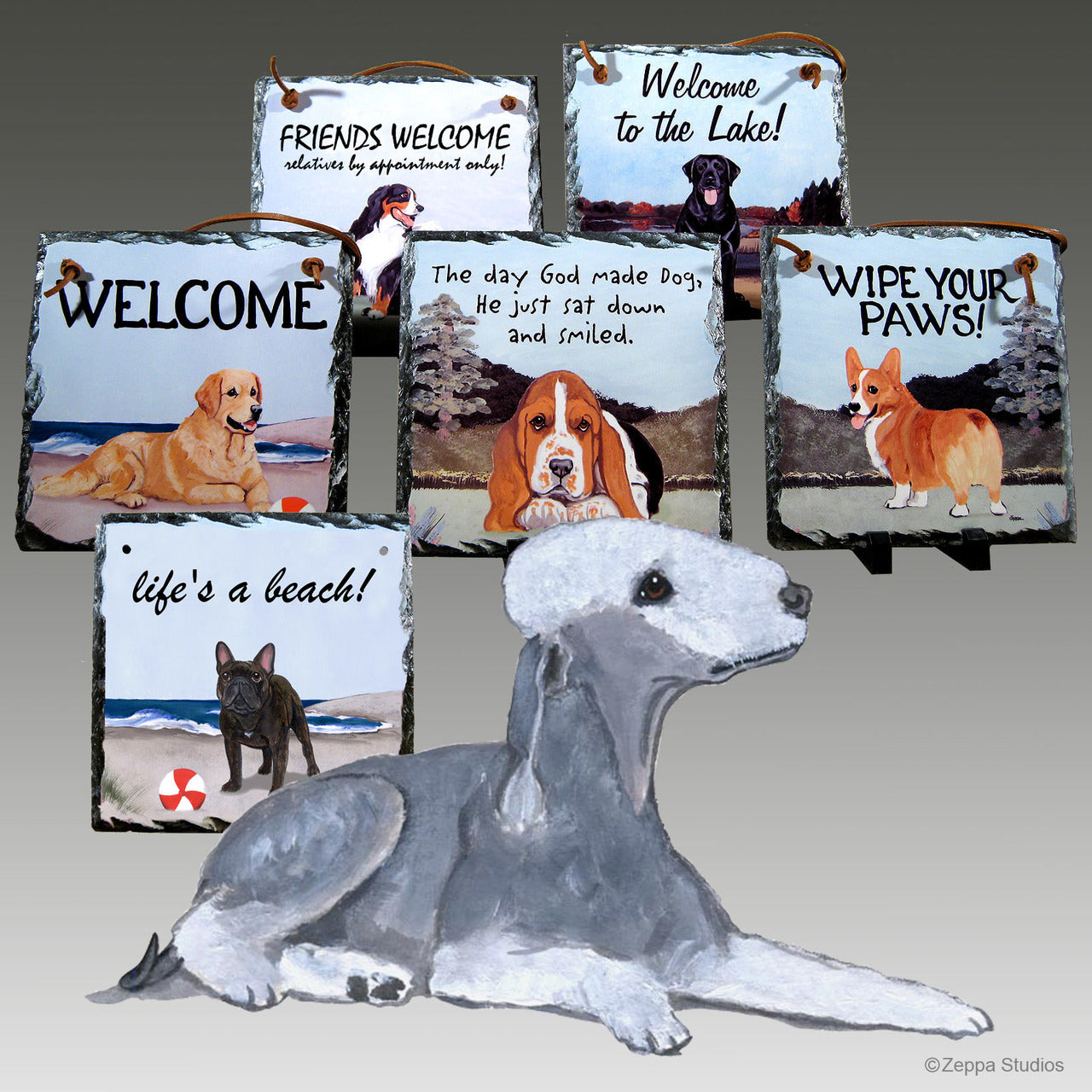 Bedlington Terrier Slate Signs