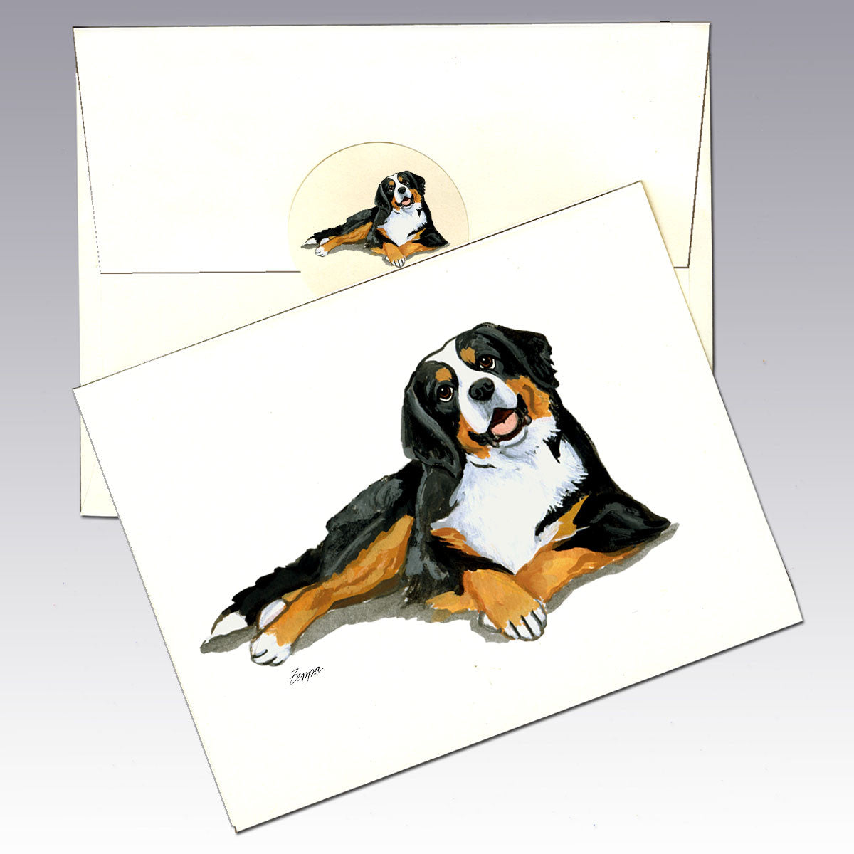 Bernese Mountain Dog Lying Down Note Cards