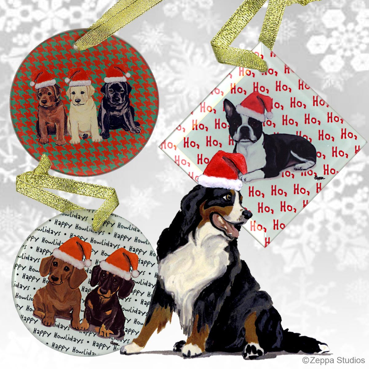 Fur Children Crystal Christmas Ornaments - Bernese Mountain Dog