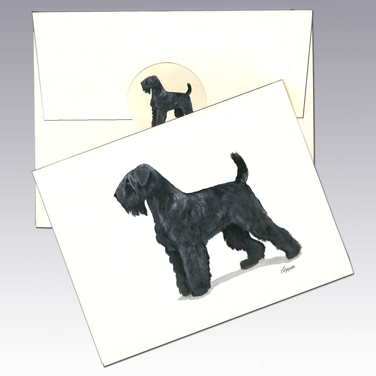 Black Russian Terrier Note Cards