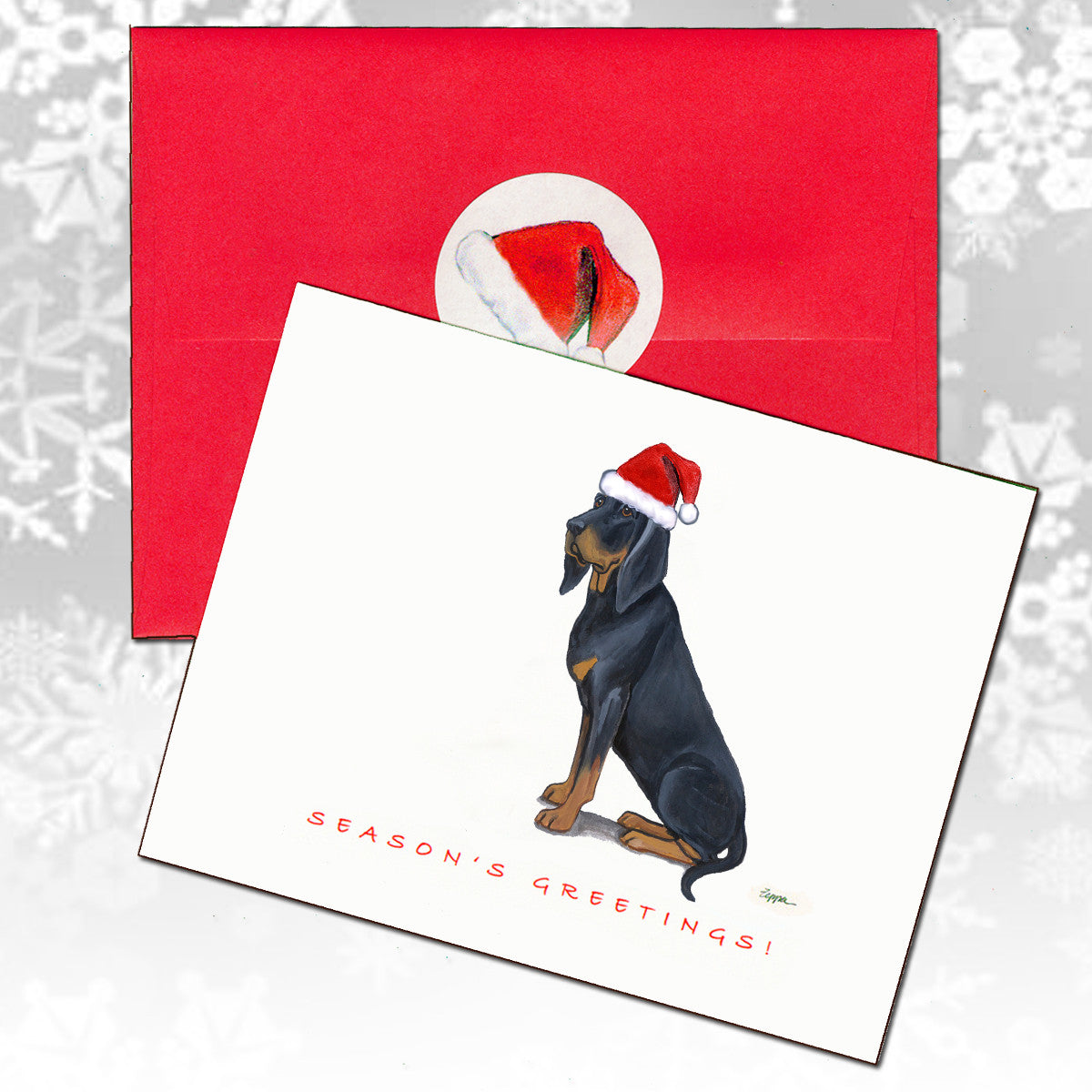 Black & Tan Coonhound Christmas Cards