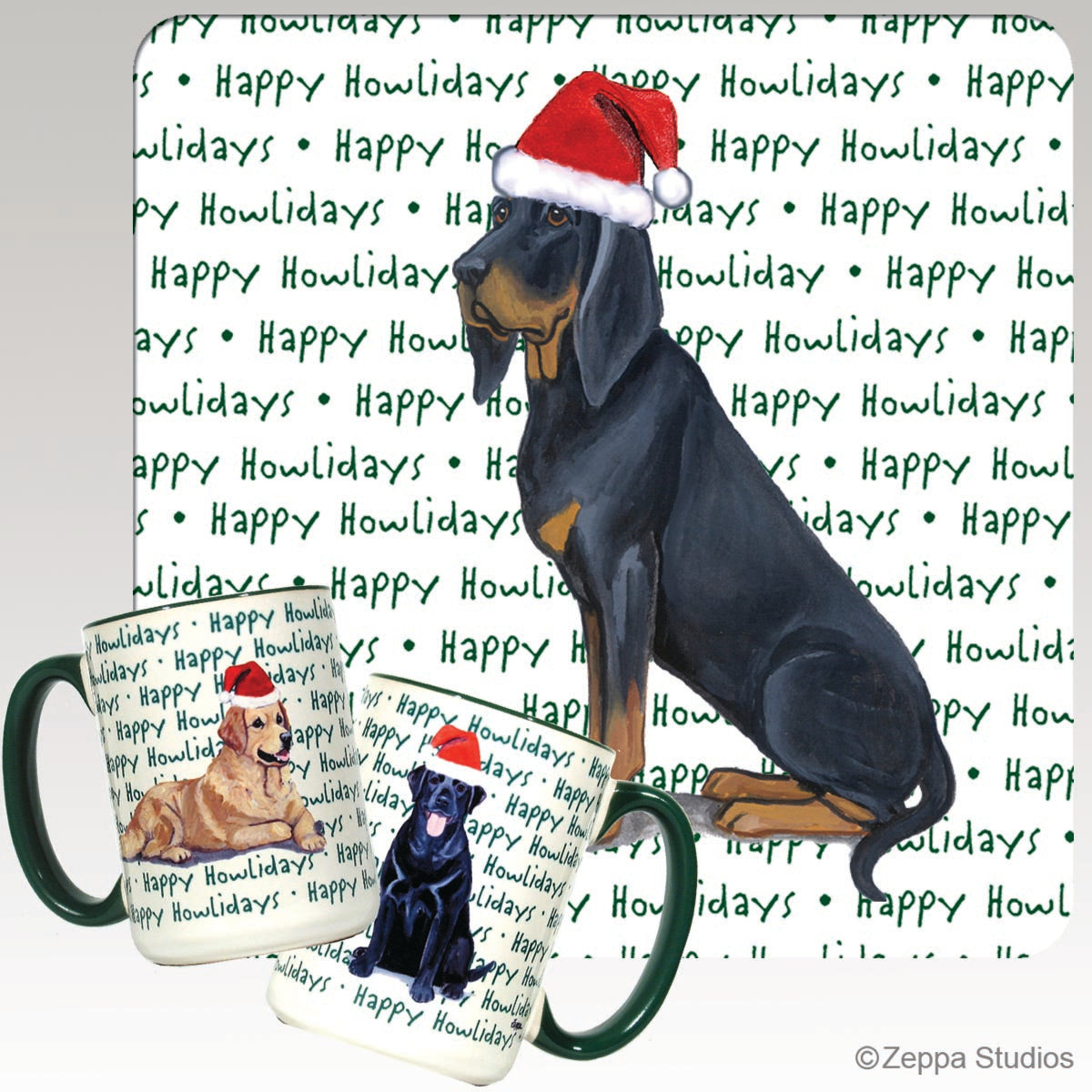Black and Tan Coonhound Christmas Mugs