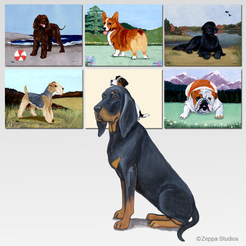 Black and Tan Coonhound Scenic Mouse Pad