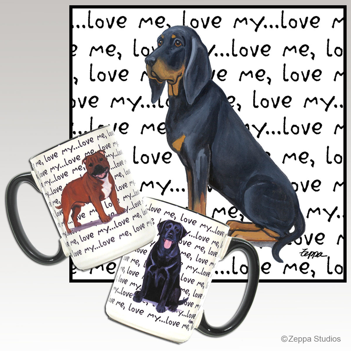 Black and Tan Coonhound Love Mug