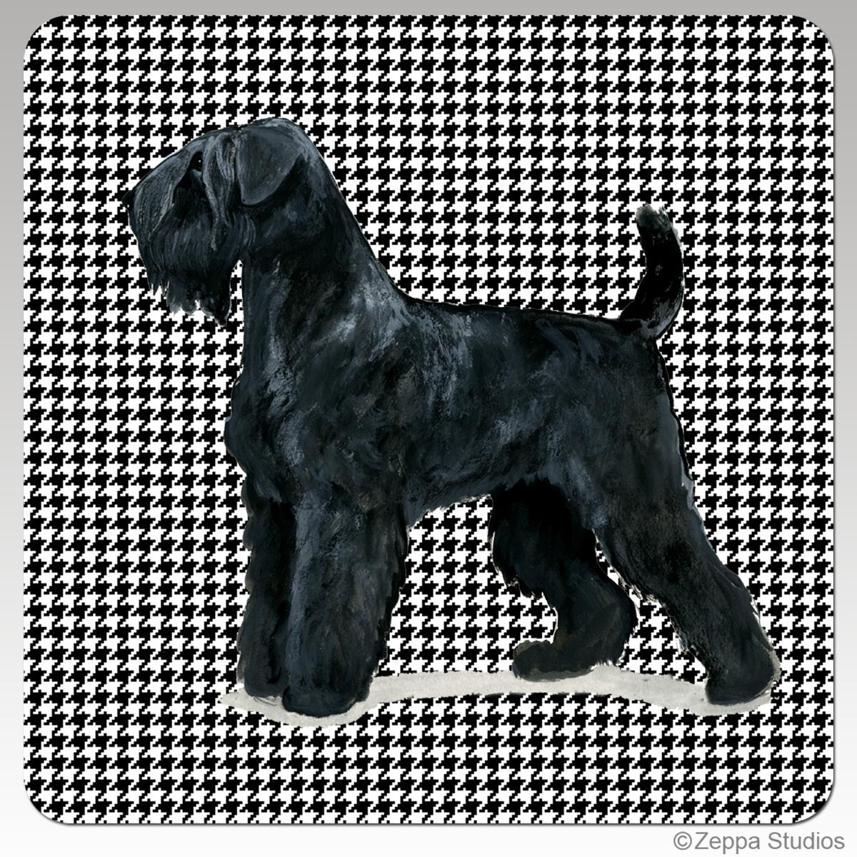 Black Russian Terrier Houndzstooth Coasters