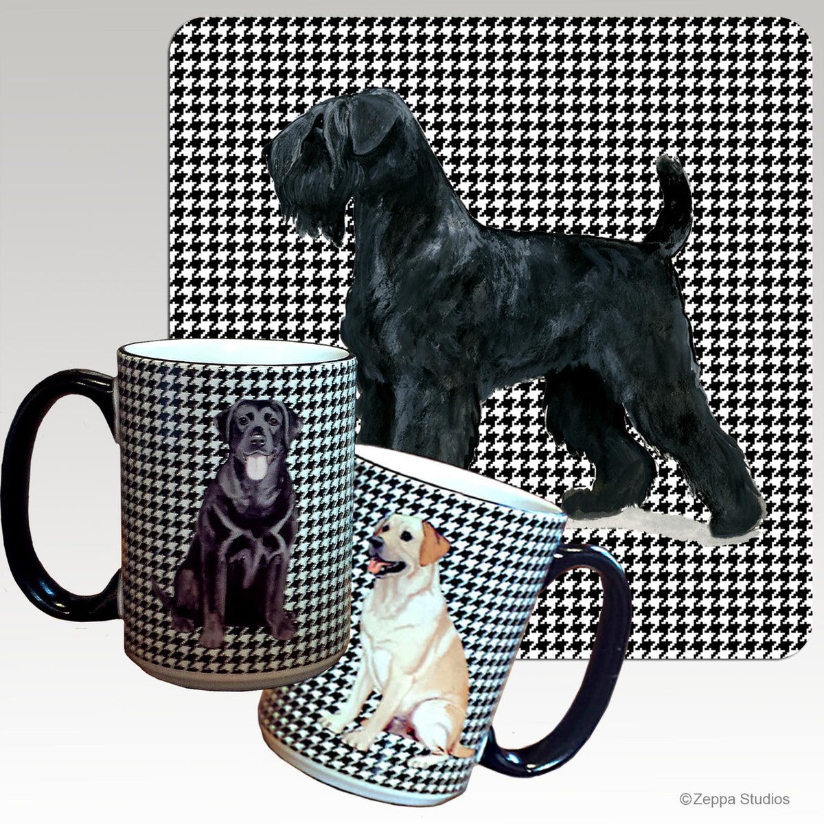 Black Russian Terrier Houndzstooth Mug