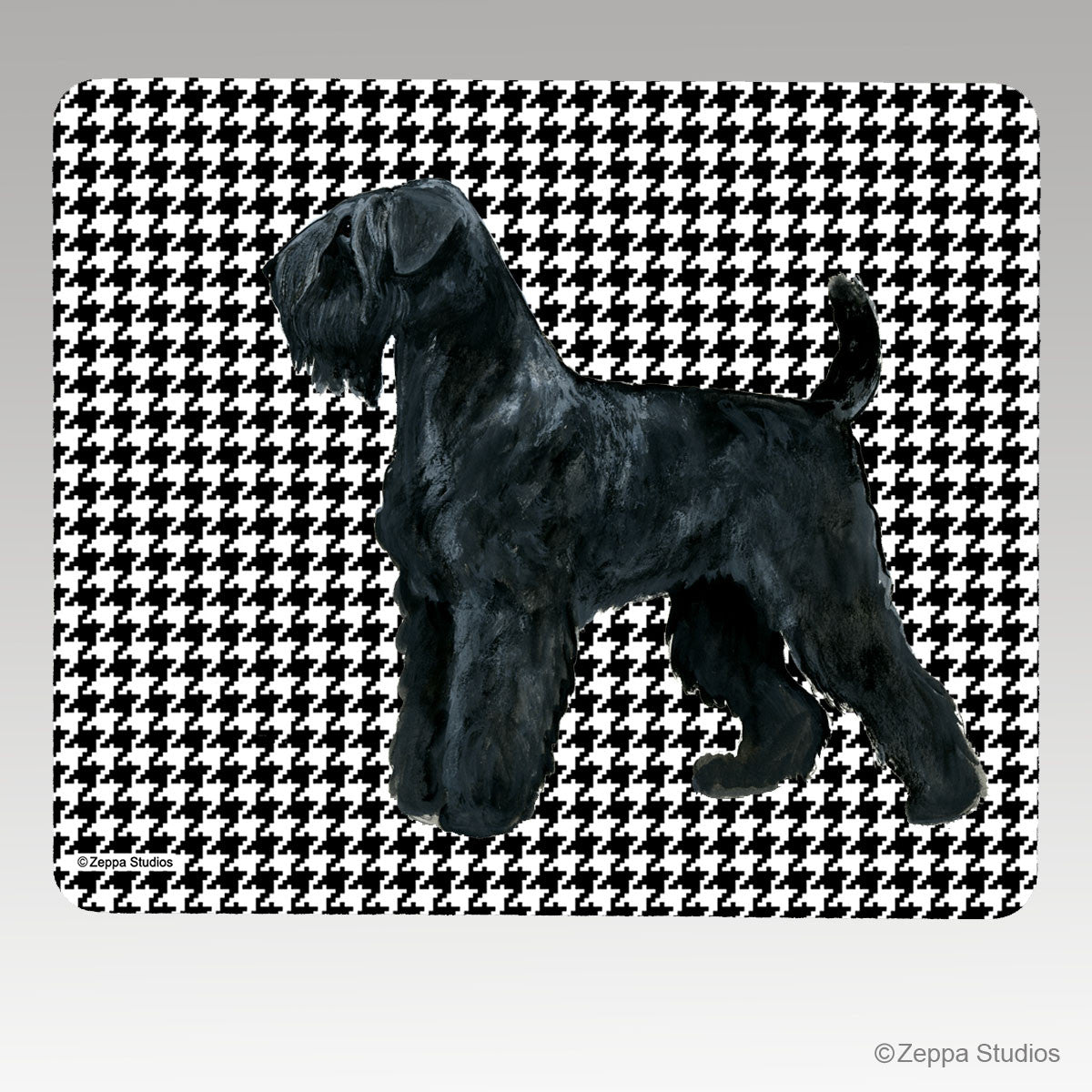 Black Russian Terrier Houndstooth Mouse Pad