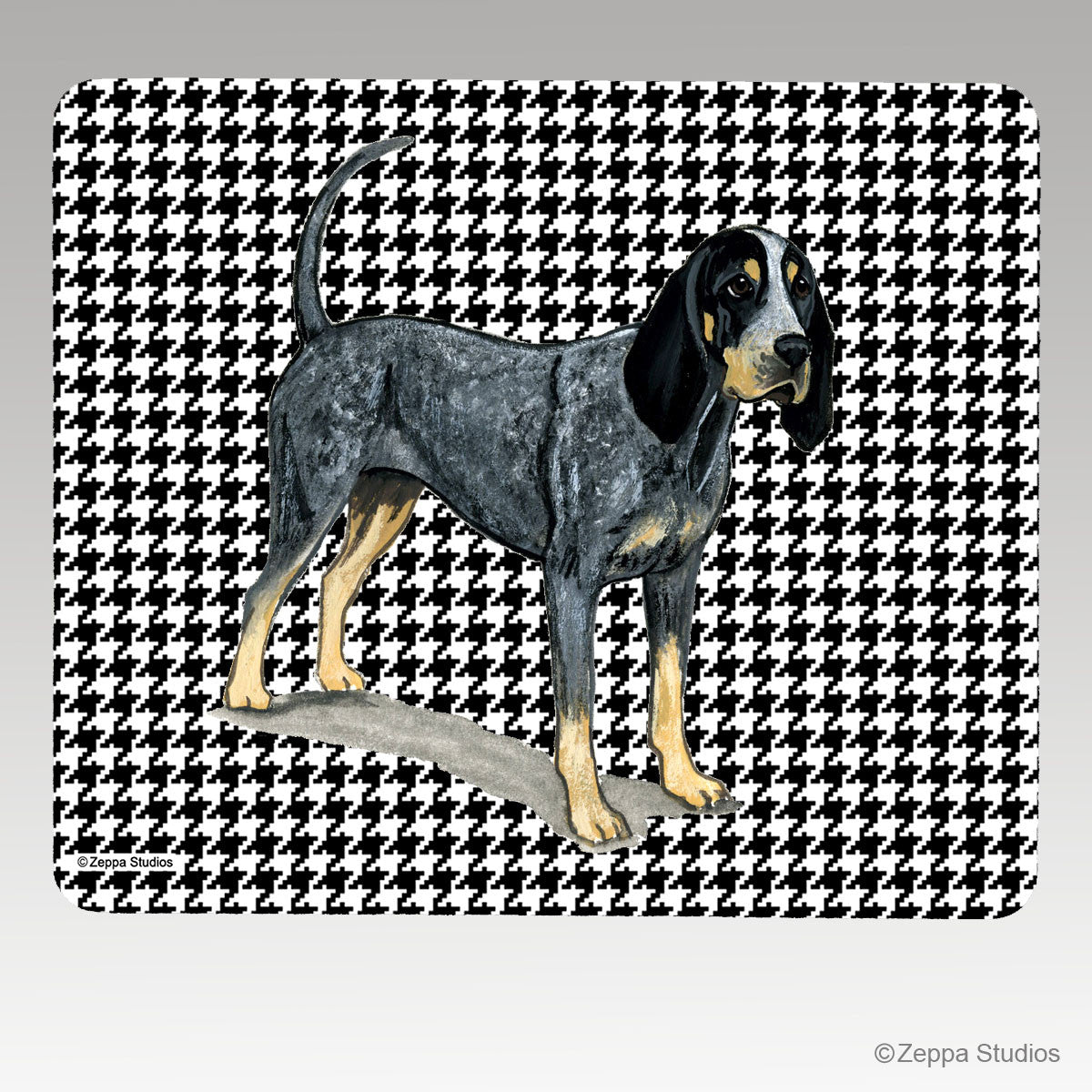 Bluetick Coonhound Houndstooth Mouse Pad
