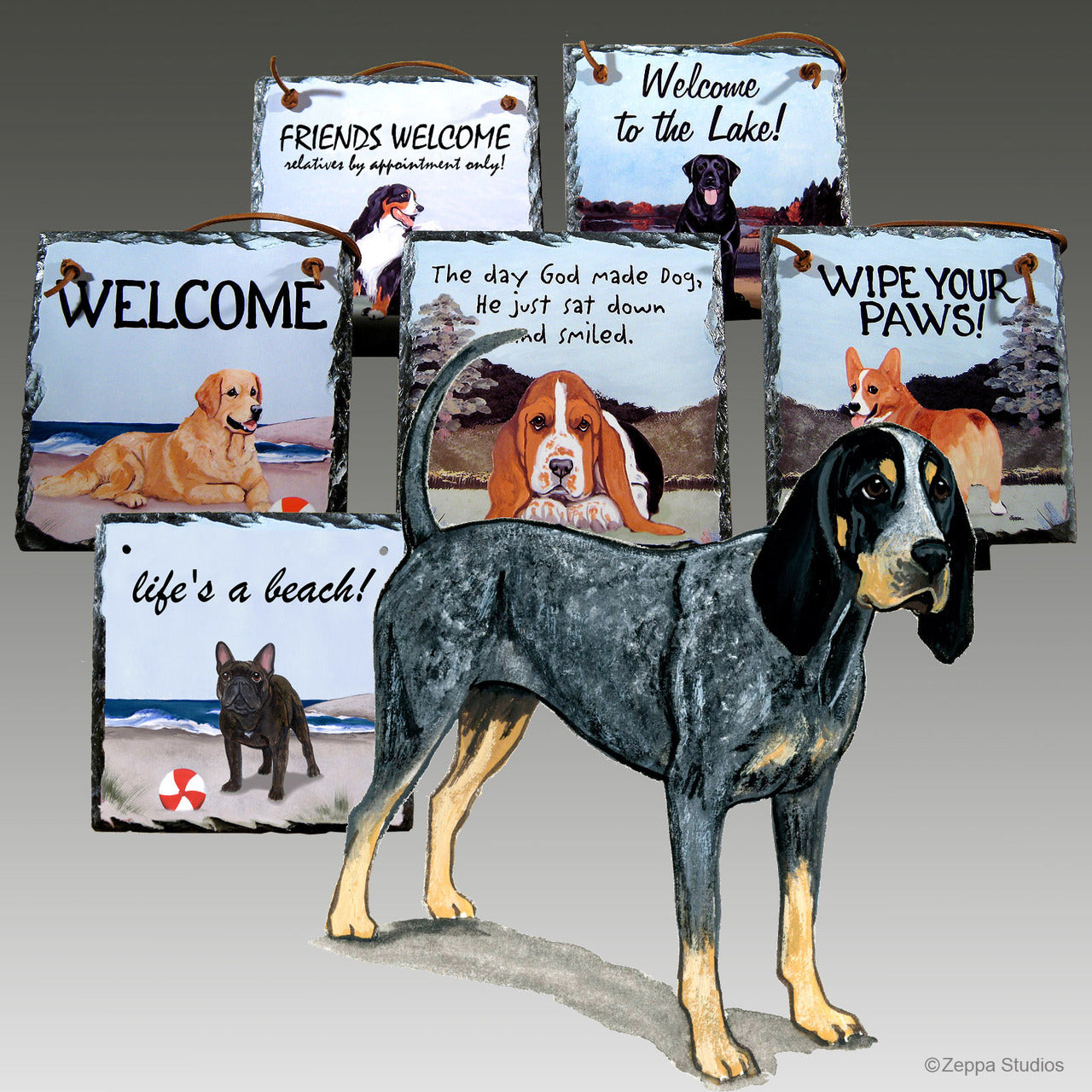 Bluetick Coonhound Slate Signs