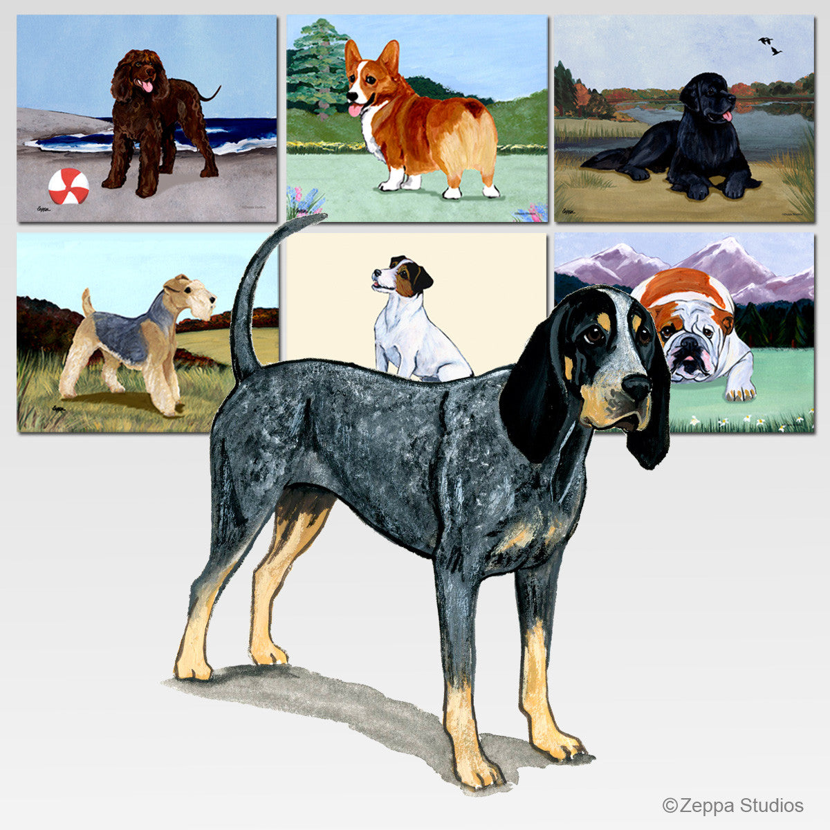 Bluetick Coonhound Scenic Cutting Board - Rectangular