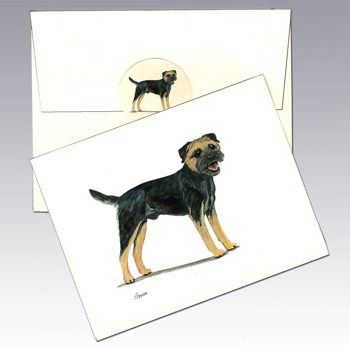 Border Terrier Black/Tan Note Cards