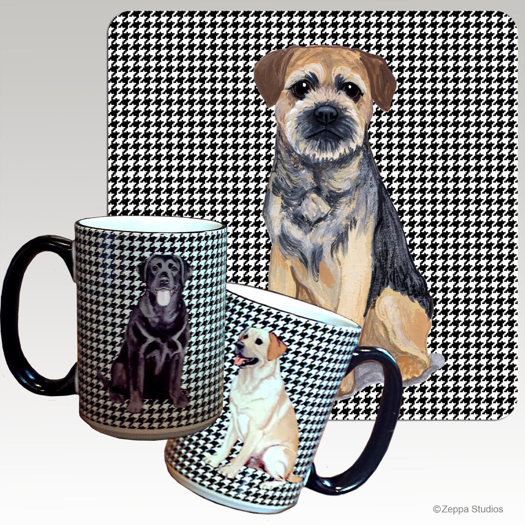 Border Terrier Houndzstooth Mug