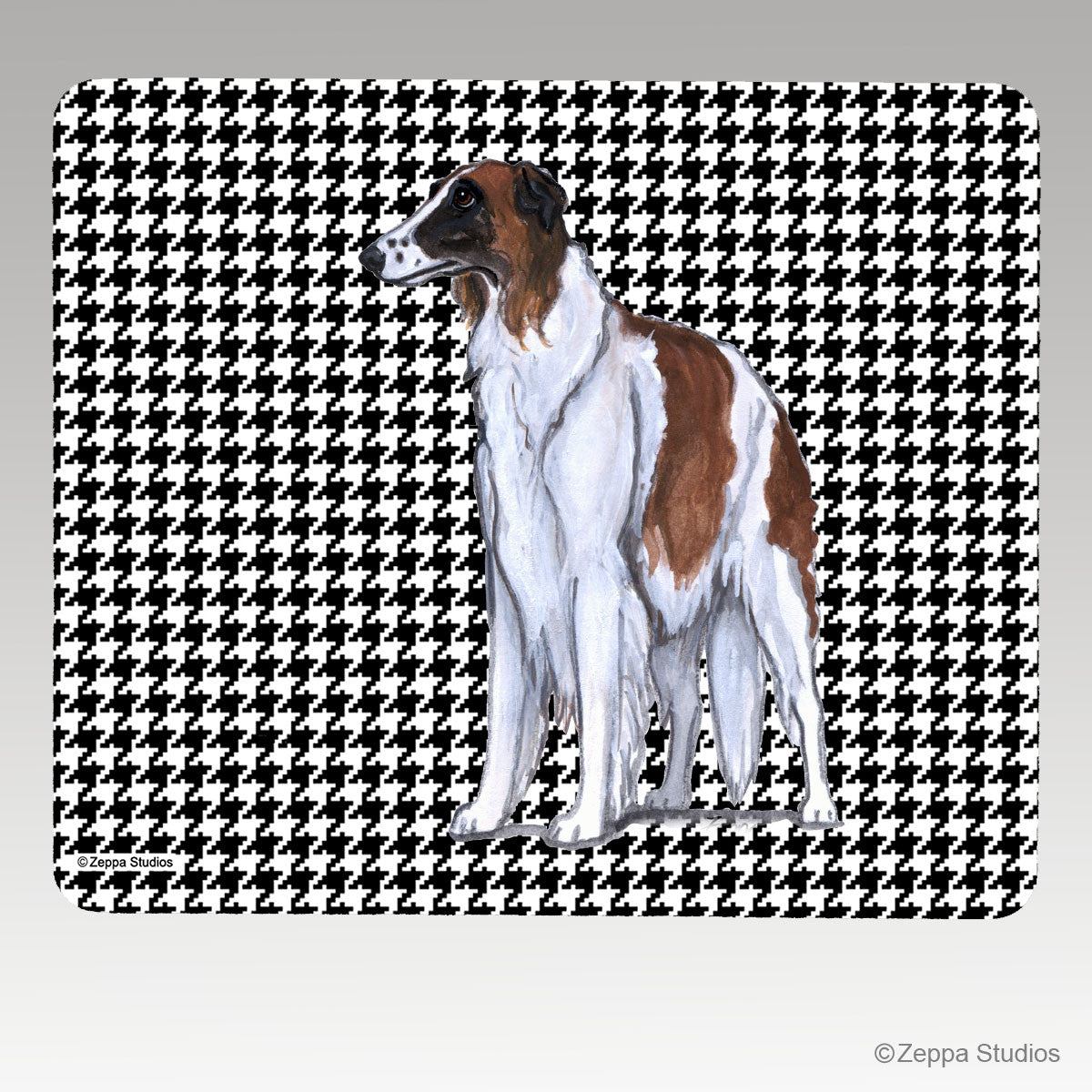 Borzoi Houndstooth Mouse Pad