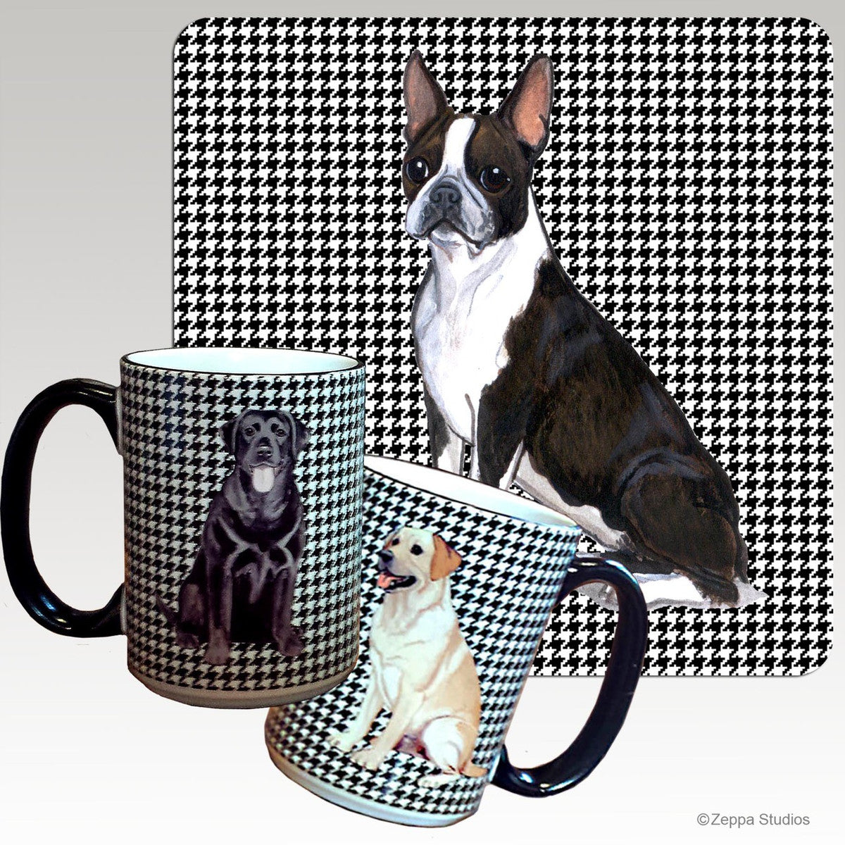 Boston Terrier Houndzstooth Mug