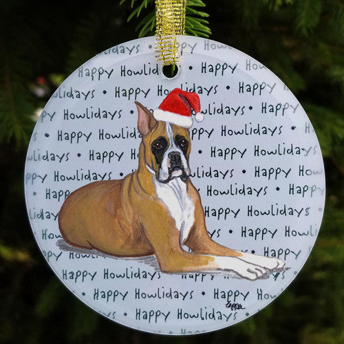Boxer Christmas Ornament