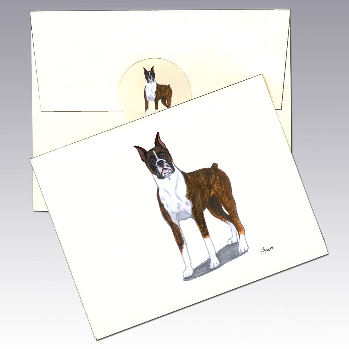 Boxer Brindle Note Cards