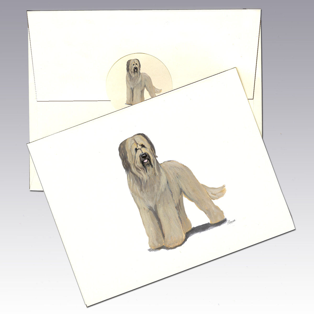 Briard, Natural Ears, Note Cards