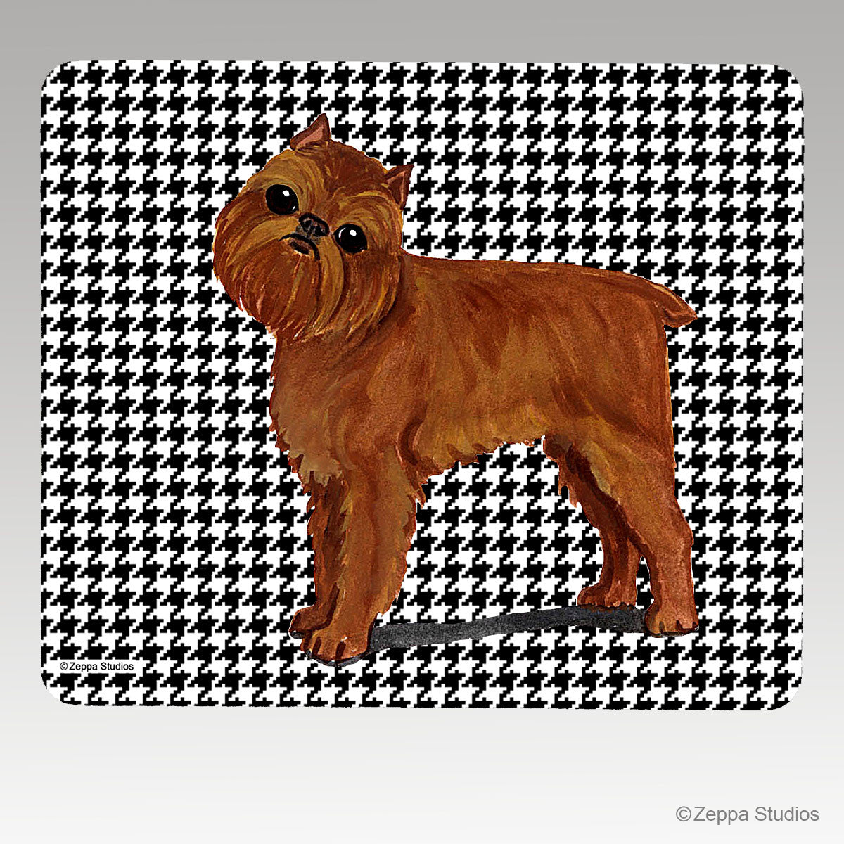 Brussels Griffon Houndstooth Mouse Pad