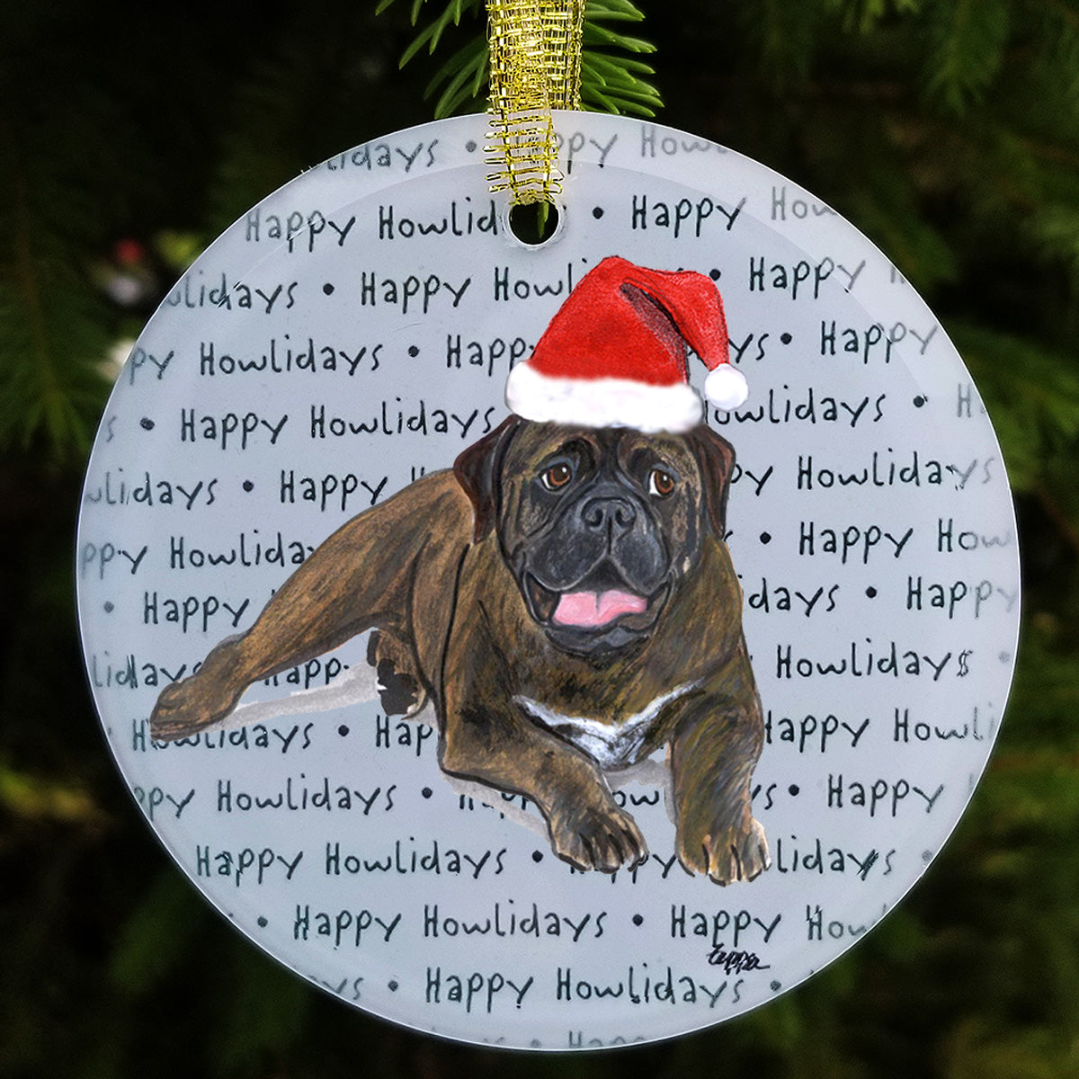 Bullmastiff Christmas Ornament