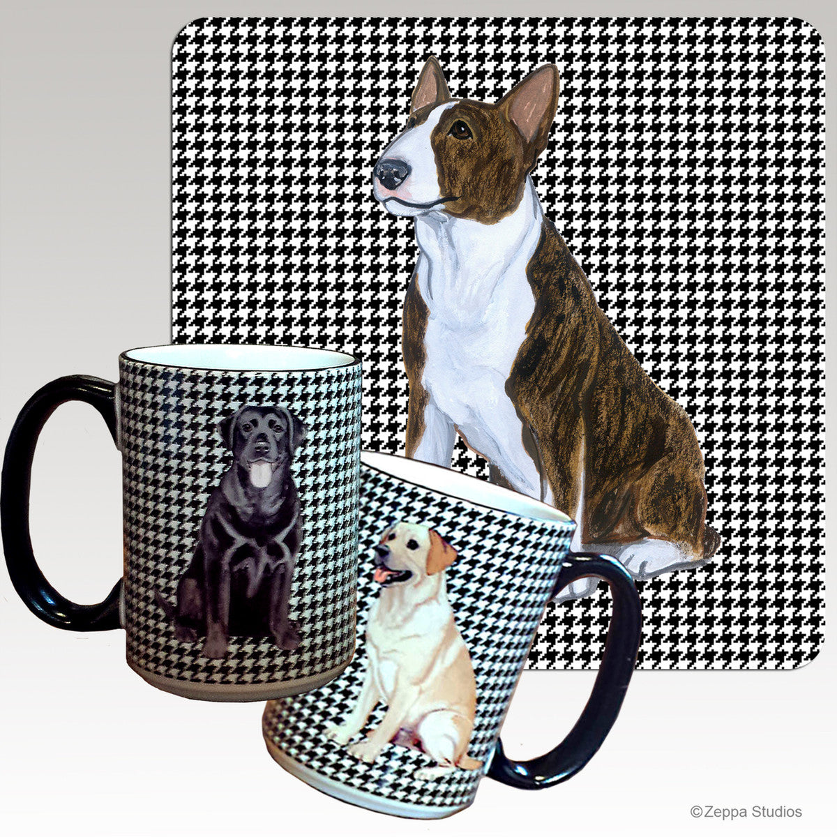 Brindle Bull Terrier Houndzstooth Mug