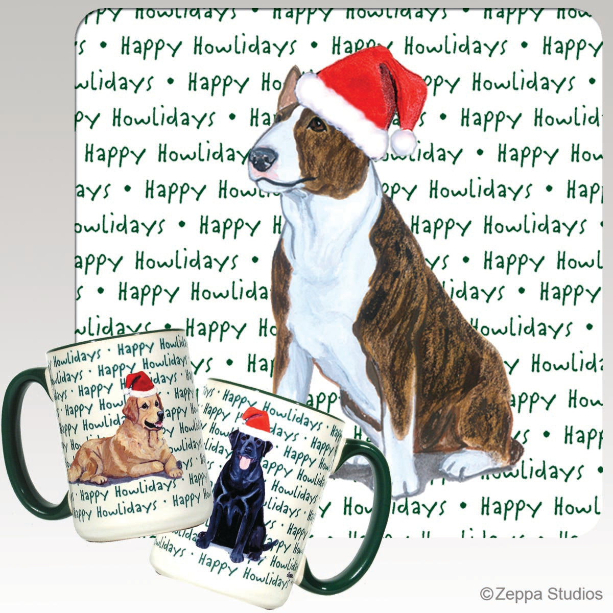 Bull Terrier Christmas Mugs