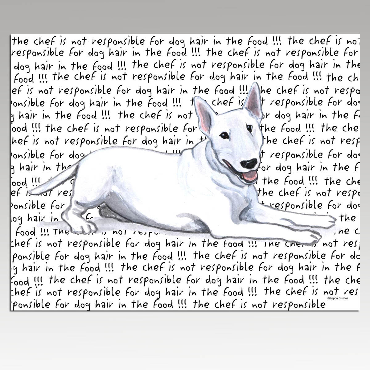 Bull Terrier Message Cutting Board - Rectangular