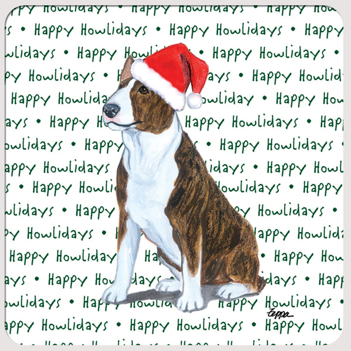 Bull Terrier Christmas Coasters