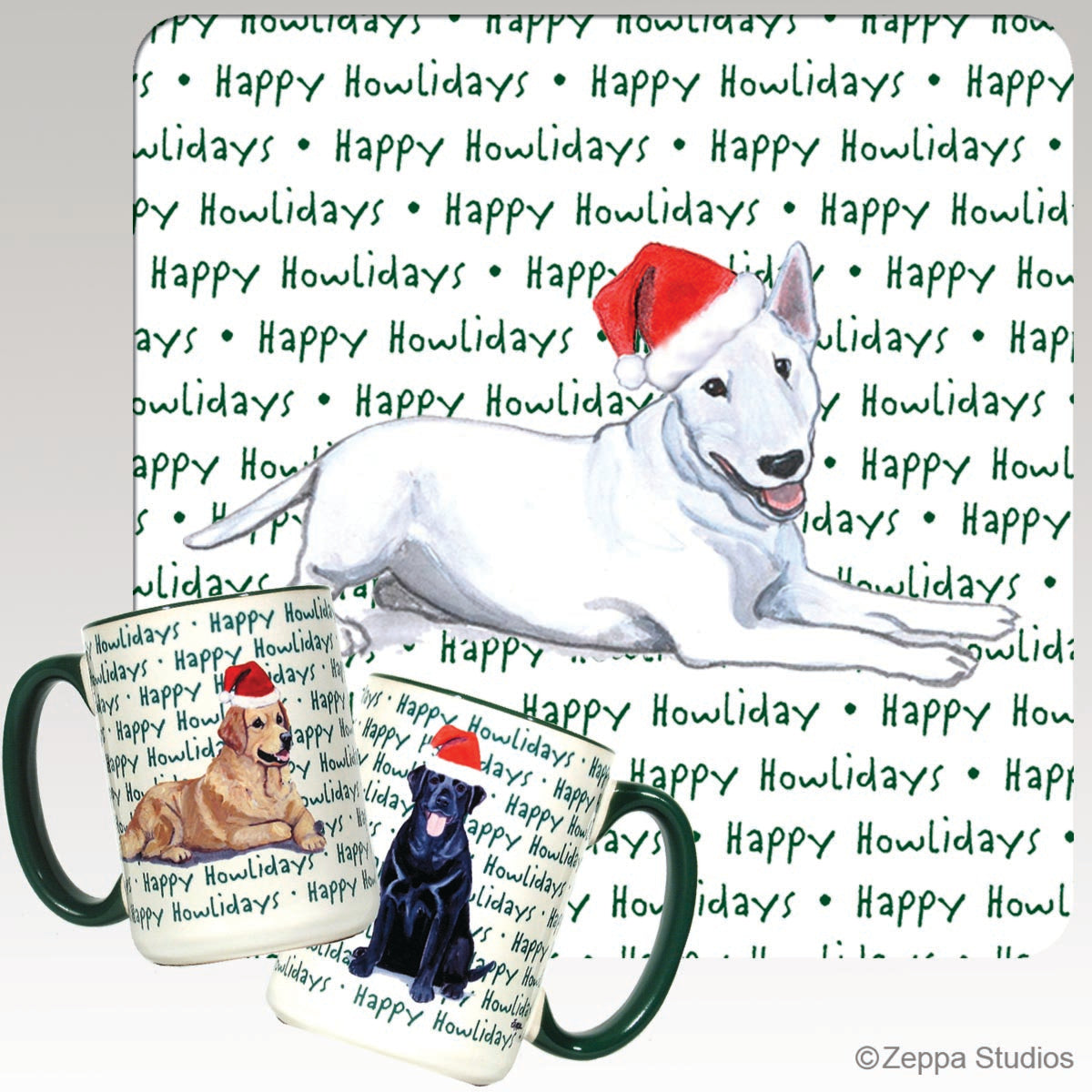 Bull Terrier Christmas Mugs