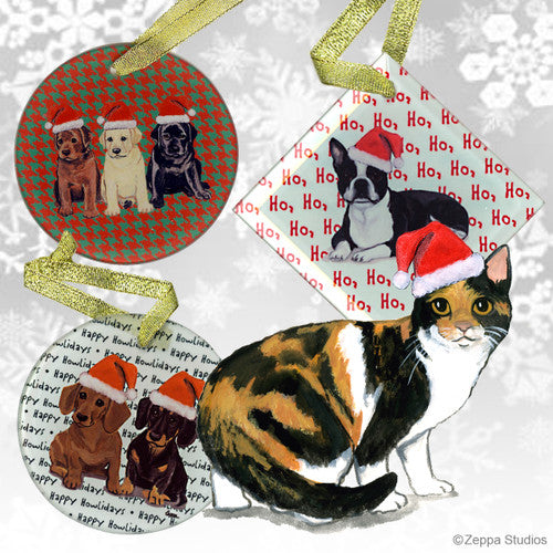 Calico Cat  Christmas Ornaments