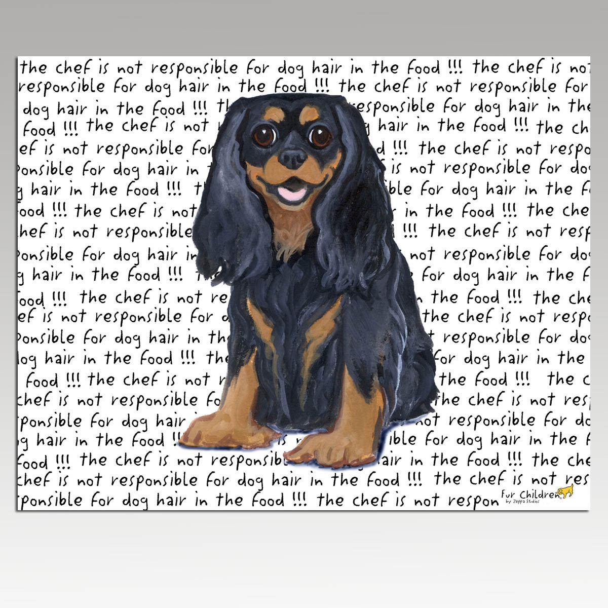 Cavalier King Charles Black and Tan Message Cutting Board - Rectangular