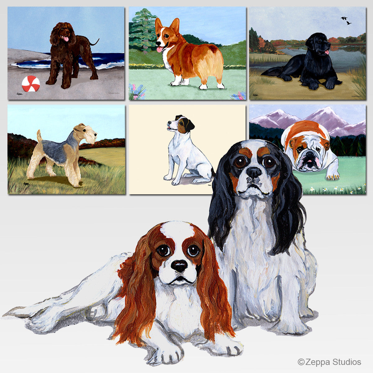 Pair of Cavaliers Scenic Mouse Pad
