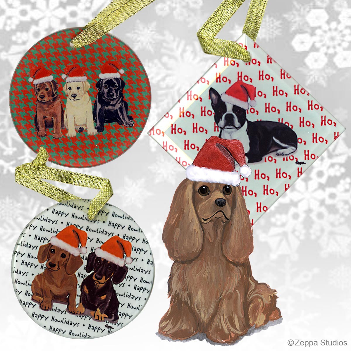 Fur Children Crystal Christmas Ornaments - Cavalier King Charles Ruby