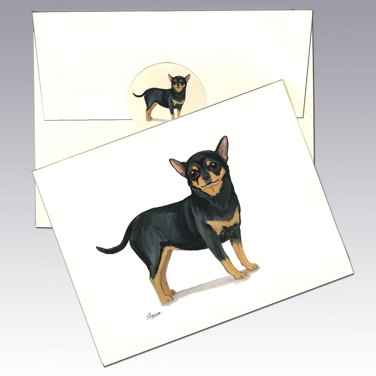 Chihuahua, Black & Tan Note Cards