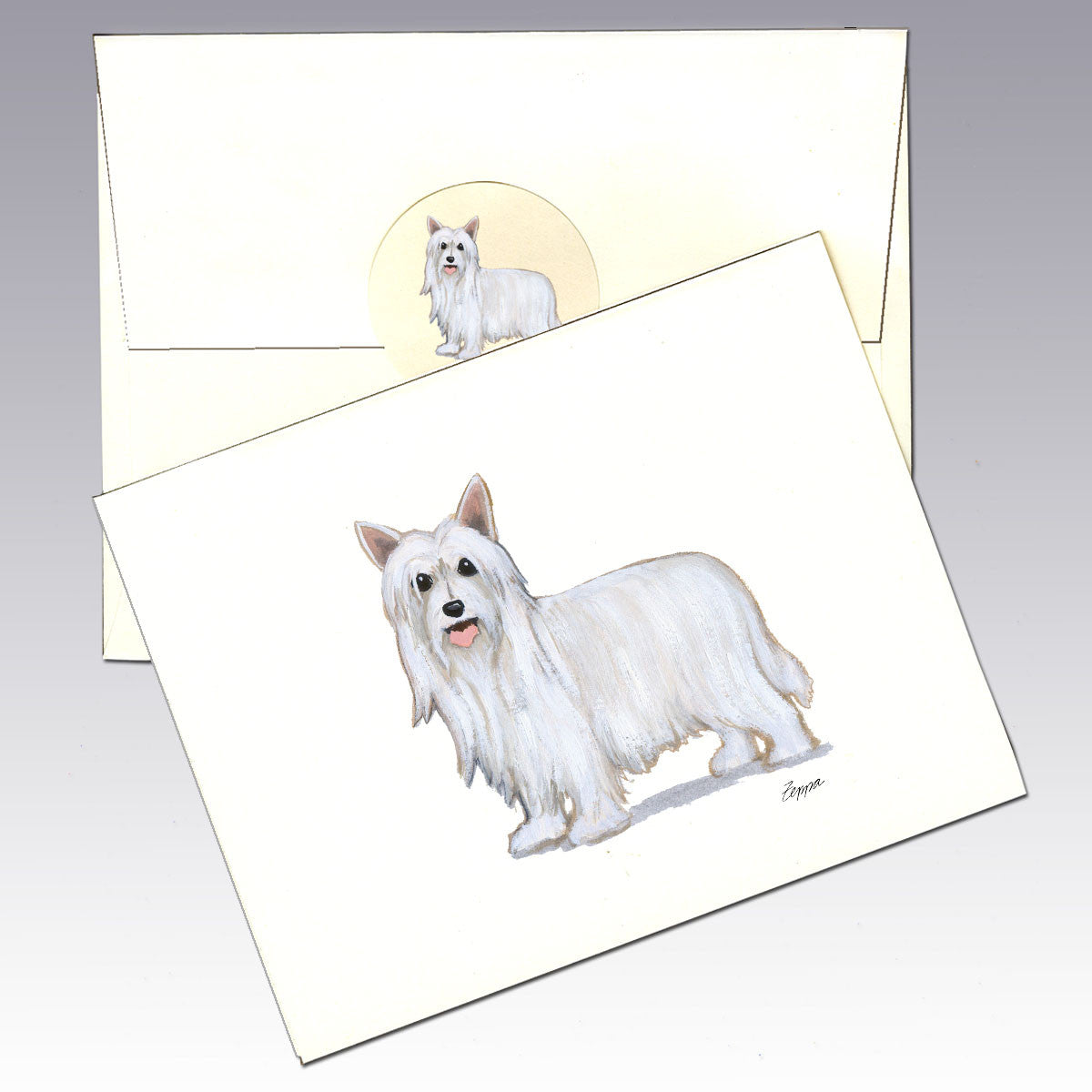 Chinese Crested, Powder Puff Note Cards