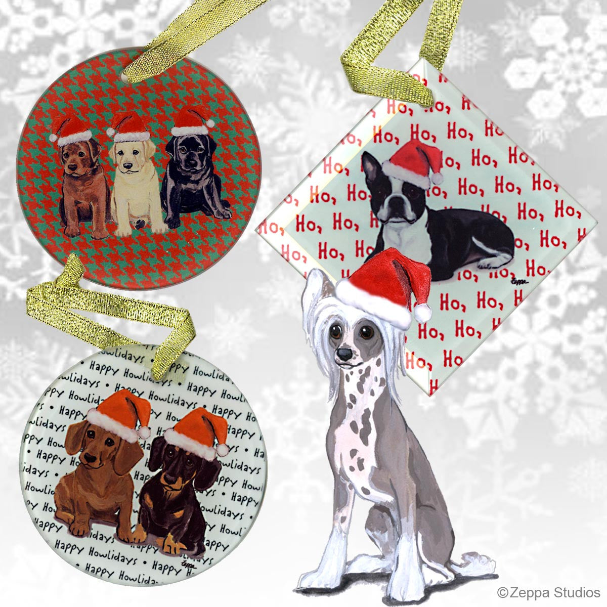 Fur Children Crystal Christmas Ornaments - Chinese Crested