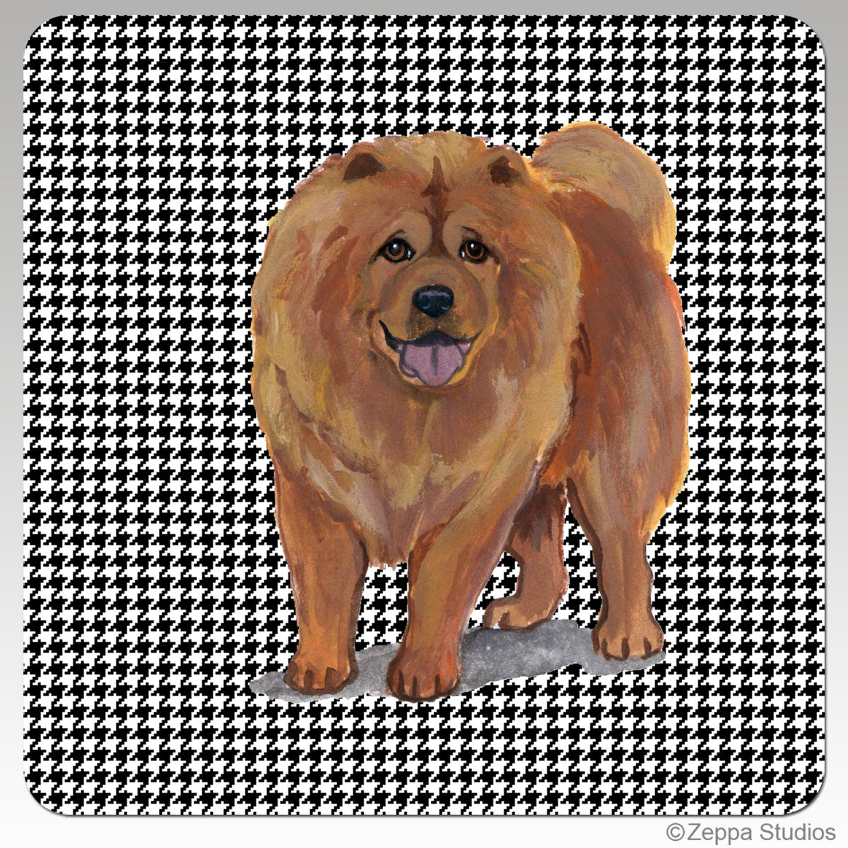 Chow Chow Houndzstooth Coasters