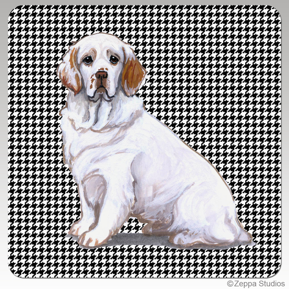 Clumber Spaniel Houndzstooth Coasters