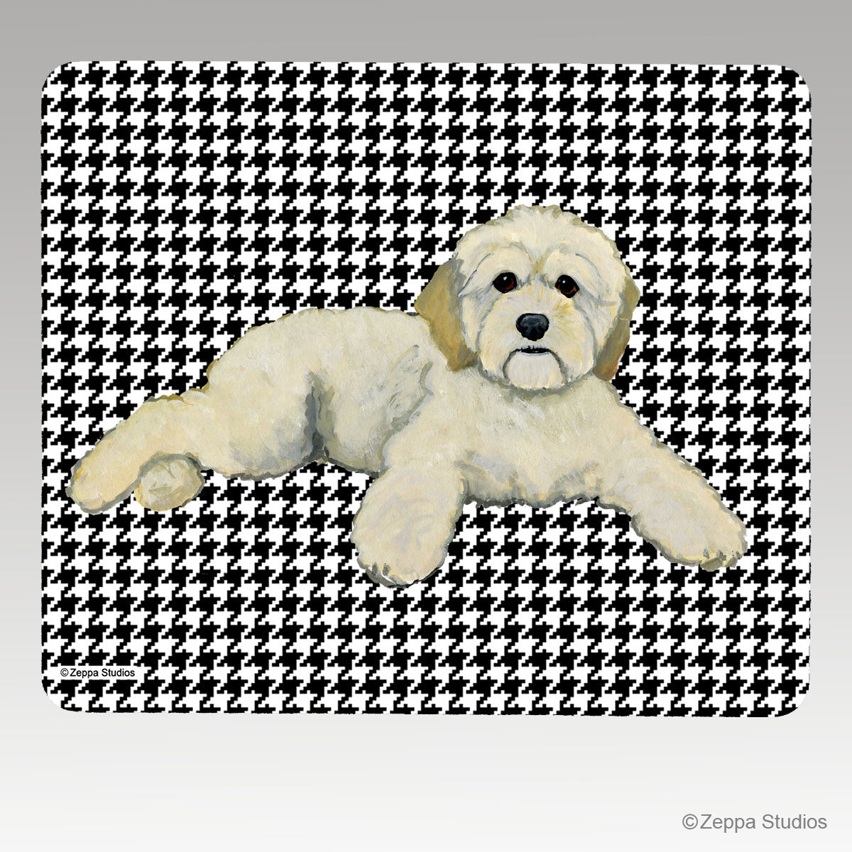 Cockapoo Houndstooth Mouse Pads