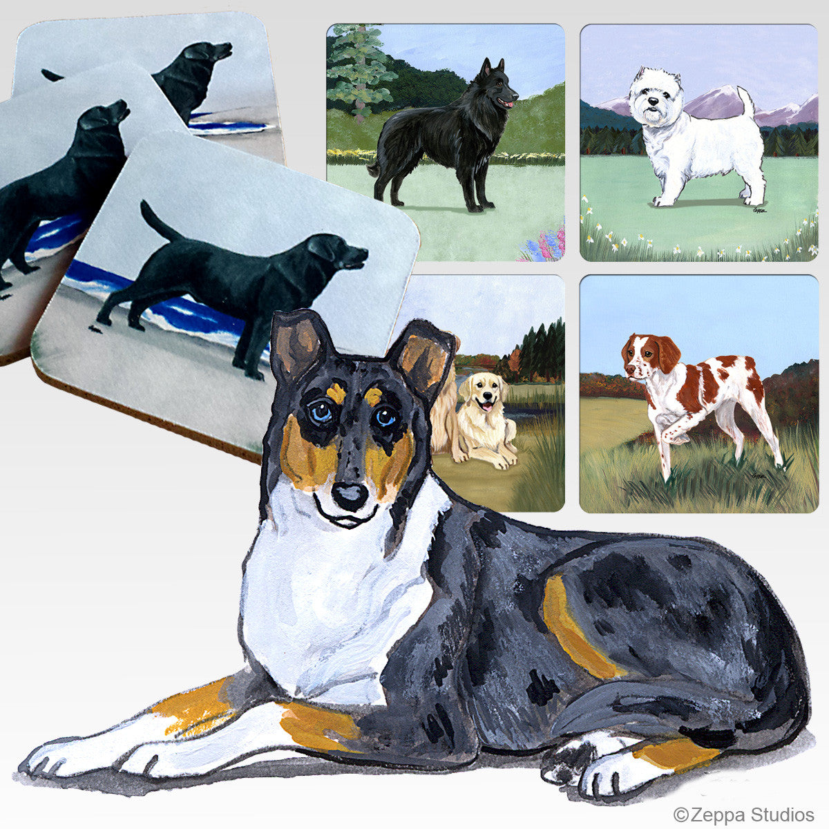 Smooth Collie Scenic Coasters