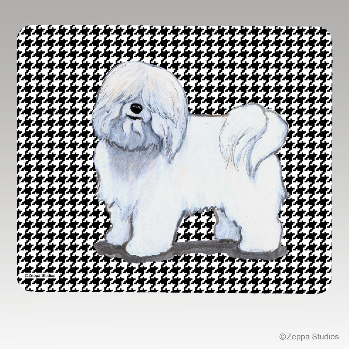 Coton du Tulear Houndstooth Mouse Pad