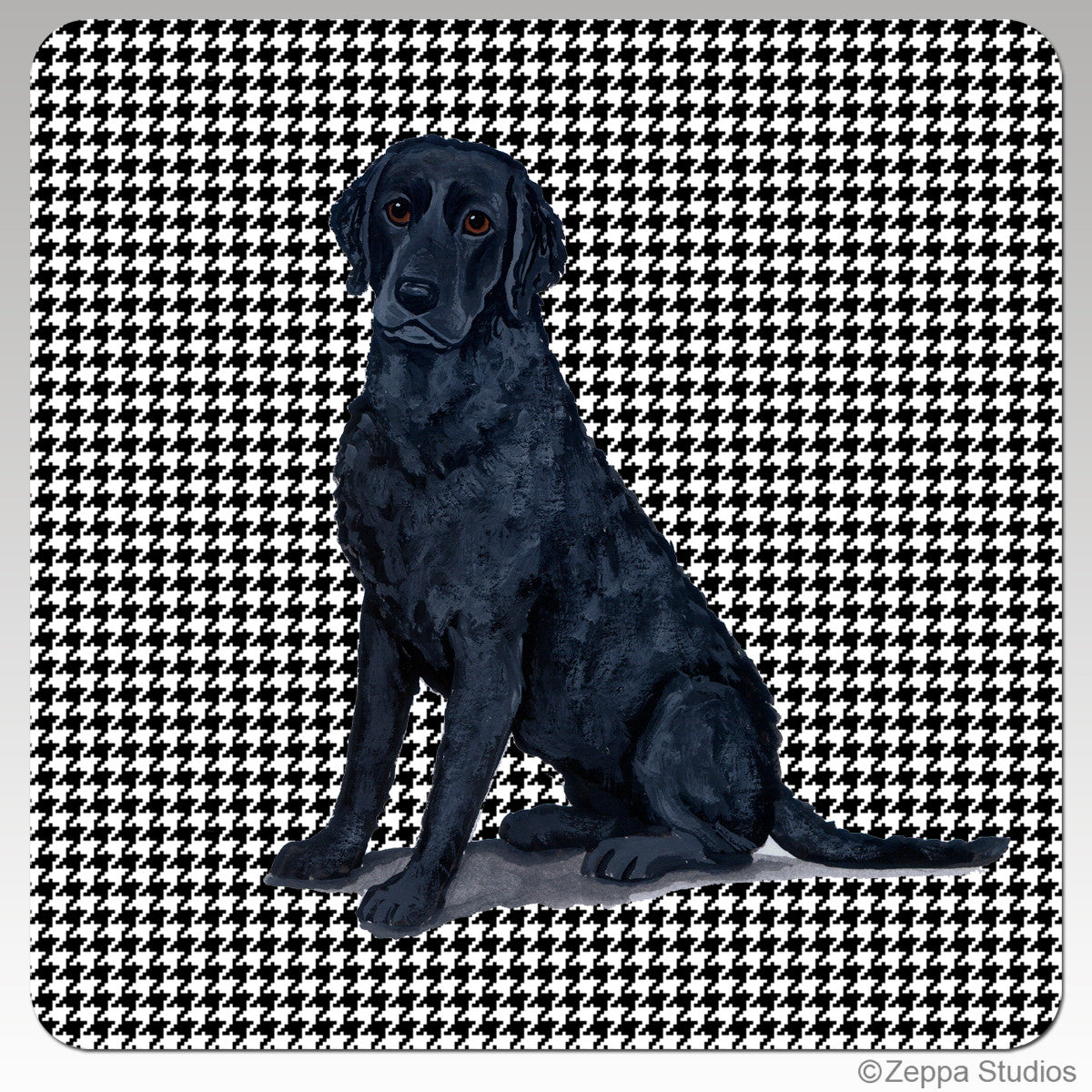Curly Coated Retriever Houndzstooth Coasters