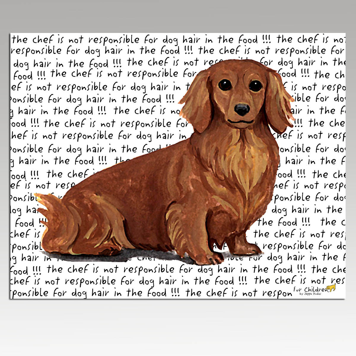 Longhaired Red Dachshund Message Cutting Board - Rectangular