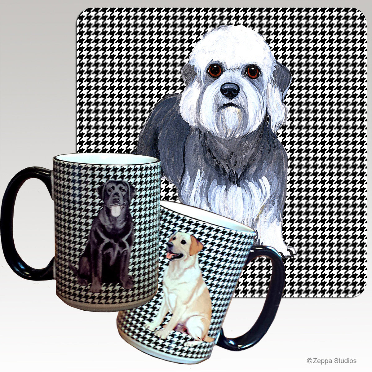 Dandi Dinmont Terrier Houndzstooth Mug