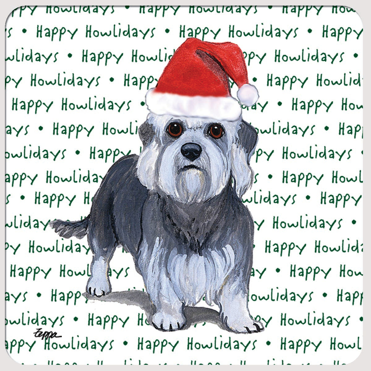 Dandi Dinmont Terrier Christmas Coasters