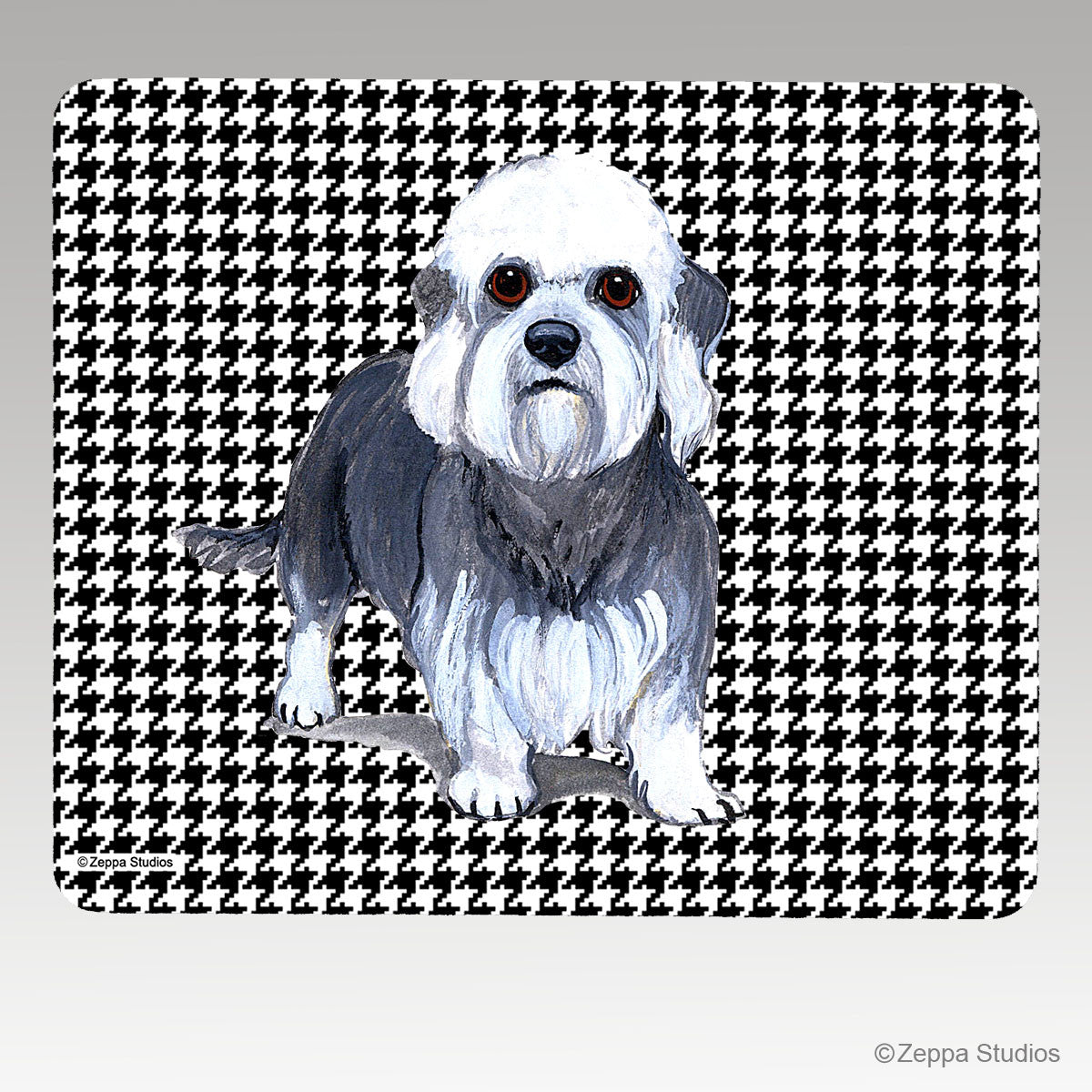 Dandi Dinmont Terrier Houndstooth Mouse Pad