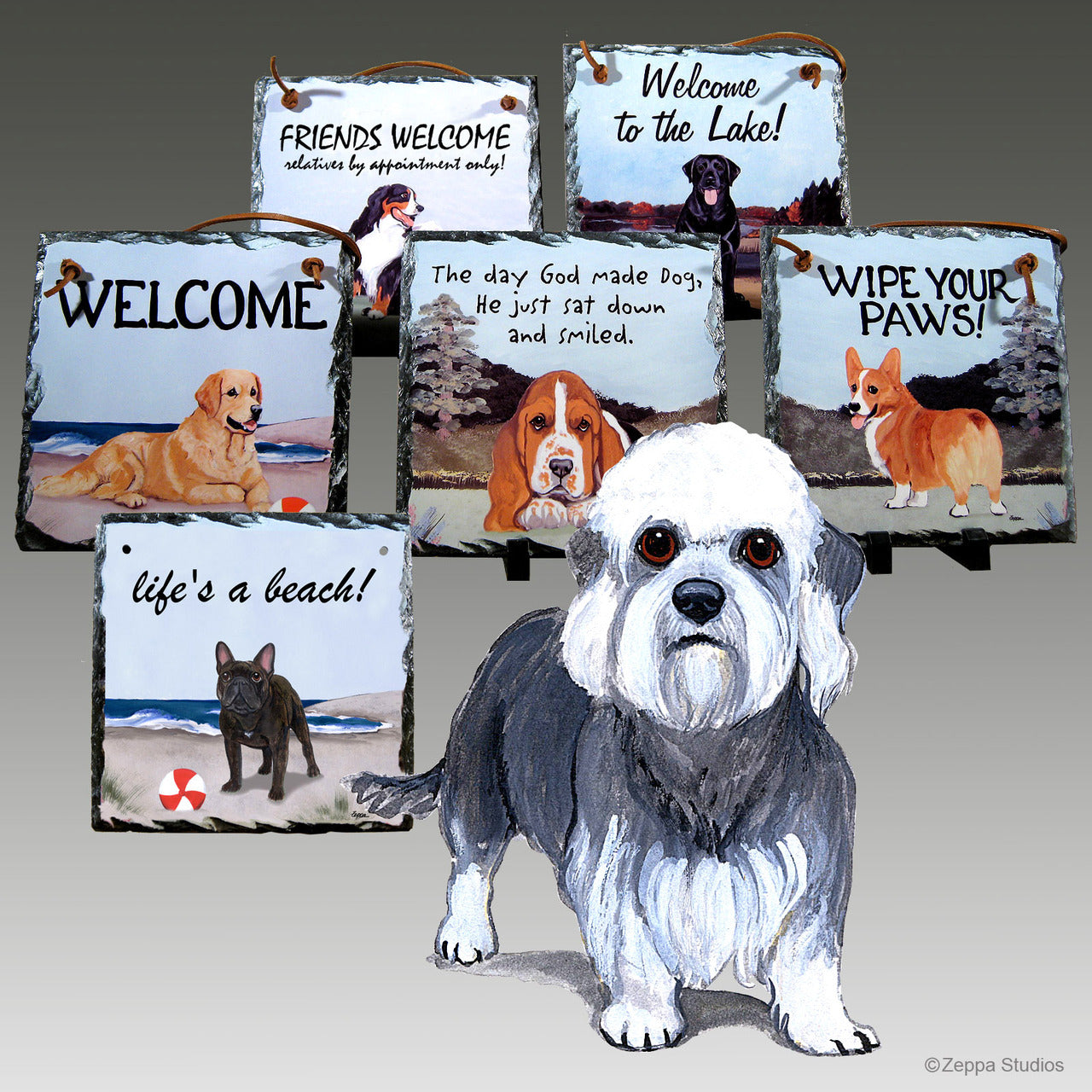 Dandi Dinmont Terrier Slate Signs